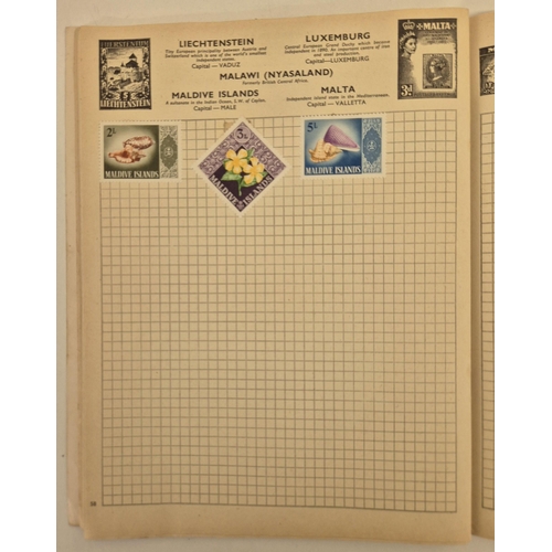 4812 - A vintage stamp collection. To include six partially filled albums & a selection of loose worldwide ... 