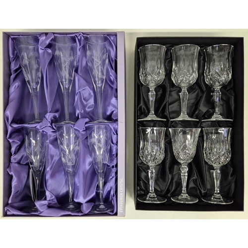 4855 - Two presentation boxed crystal glass sets, by Thomas Webb & Edinburgh Crystal.