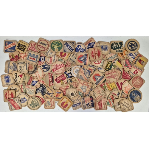 4861 - A large collection of vintage beer mats, mostly non-UK.