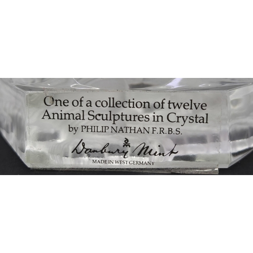 4894 - A full collection of 12 crystal animal sculpture paperweights, by Philip Nathan for Danbury Mint; to... 