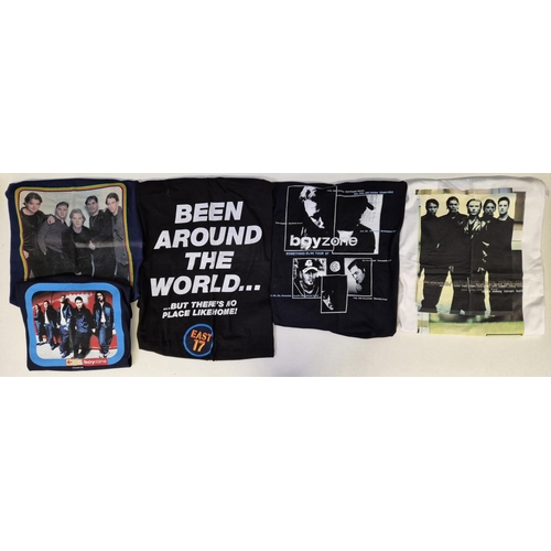 4932 - A collection of original 1980's tour t-shirts (all size L) & scarves. Boyzone scarves(x4), Boyzone t... 