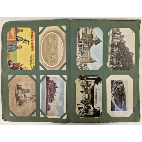 4940 - An early 20th century postcard album, with a variety of Victorian & later postcards; together with a... 