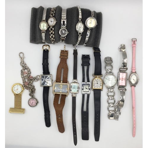 4817 - A collection of 15 vintage ladies watches. Makers include  'Reflex', 'Next', etc.