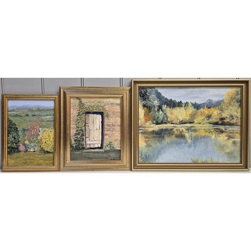 4847 - A mixed lot of 3 original oils on board. To include 2 by Beryl Smith & a third by Margaret H Willis ... 