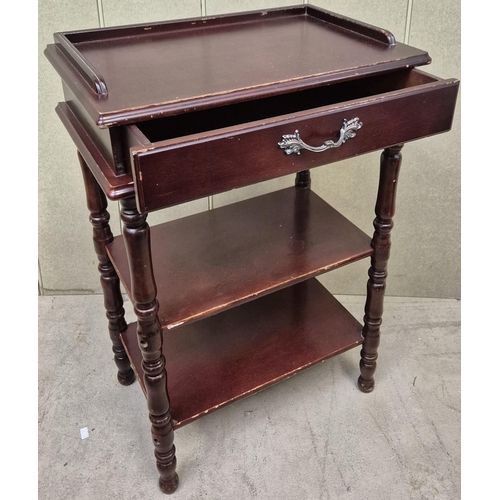 53 - A mixed lot of vintage items, To include a side table, sewing box & wooden case. Table dimensions(cm... 