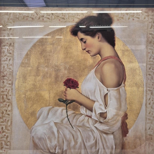 74 - A gilt framed contemporary print, after Richard Franklin (USA 1961-1997), entitled 'Mystic Rose'. Fr... 