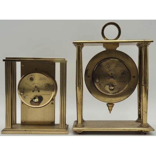 107 - A collection of four brass Carriage/Mantel clocks, all by 'Swiza'. Tallest 15.5cm.