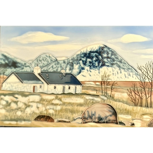 137 - A mixed lot of four pieces of wall art. To include a Milford Collection 'Black Rock Cottage, Glencoe... 