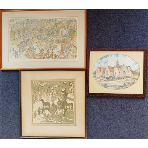 138 - A pair of limited edition framed prints by Terry Thomas - 'Opening Time' (11/50) & 'Minchinhampton S... 