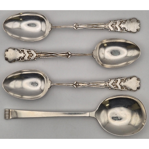 169 - A collection of four George V & George VI silver spoons. To include three by James Fenton & Co, Birm... 