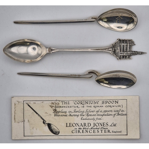 178 - A pair of silver Corinium christening spoons by Francis Howard Ltd, Sheffield 1969/1978; together wi... 