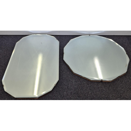 206 - A duo of vintage wall mirrors. Dimensions 51cm x 30cm & 40.5cm diameter.