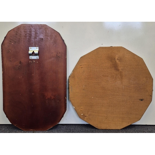 206 - A duo of vintage wall mirrors. Dimensions 51cm x 30cm & 40.5cm diameter.