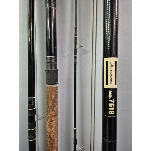 182 - A selection of 5 good quality fishing rods, with bags. To include Sundridge 9.5 ft 2-piece match rod... 