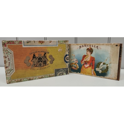 314 - A collection of four early branded cigar boxes & chocolate boxes.