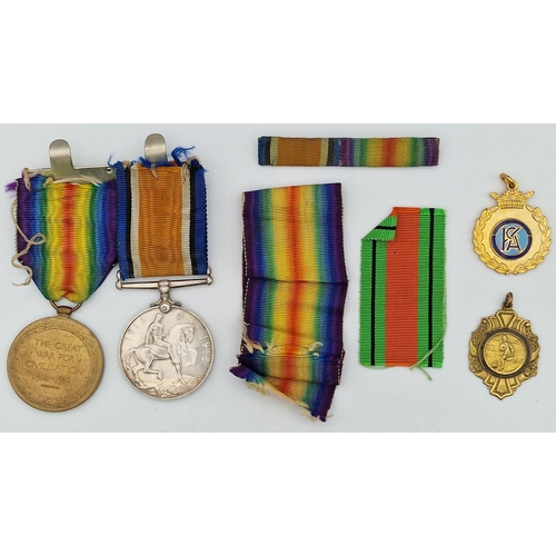 596 - WWI British Medals, awarded to 315746 Pte L A White, Middlesex Reg't. To include British War & Allie... 