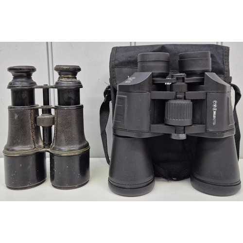 208 - Two pairs of binoculars. To include W Gregory & Co 'The Gregory NRA' & cased Yellowstone 10x50 field... 