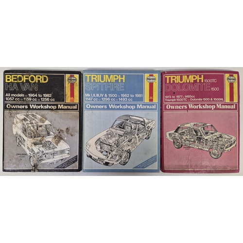 238 - A trio of 1960's-80's Haynes Manuals. Bedford HA Van, Triumph Spitfire & Triumph Dolomite.