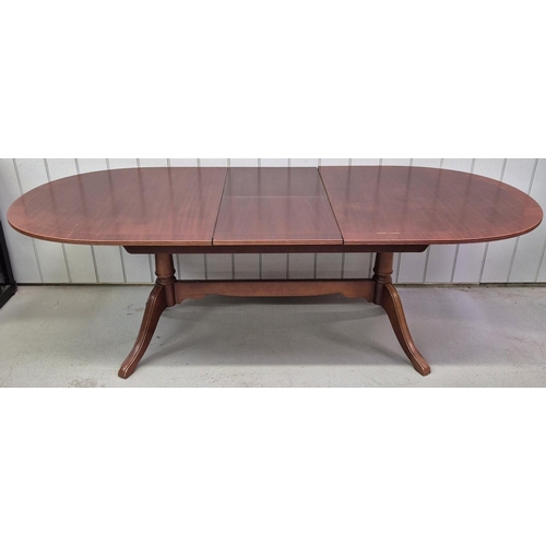 96 - A mid-century extending dining table by Stonehill Furniture, together with four dining chairs (two c... 