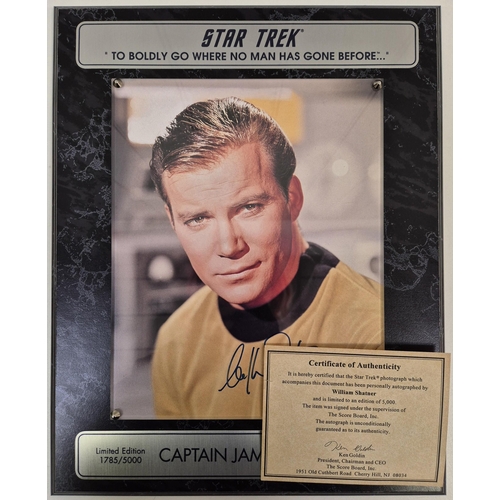 610 - William Shatner - Star Trek, signed colour photograph of Captain Kirk from Star Trek, in presentatio... 