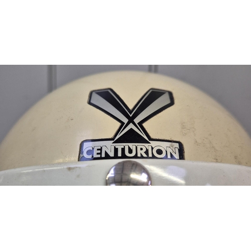 625 - A vintage Centurion motorcycle helmet, together with a pair of threaded motorcycle wing mirrors (lik... 