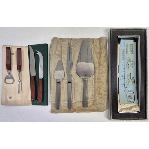 629 - A selection of vintage tableware. To include boxed cake slice, scales, cased cutlery, etc.