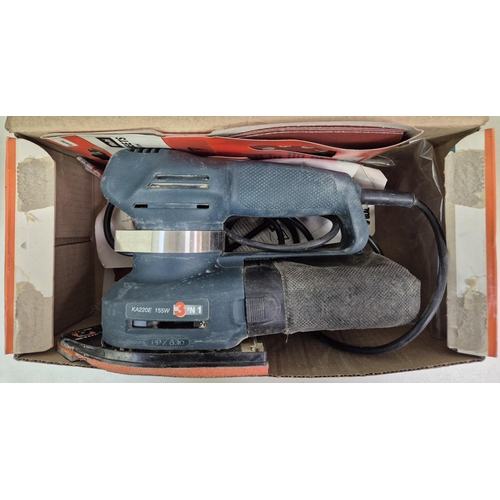 655 - A selection of electric tools & two toolboxes, full of accessories. To include Black & Decker sander... 