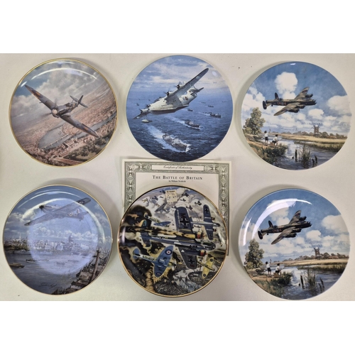 682 - A collection of 12 military aircraft-themed collector's display plates.  Makers include Franklin Min... 