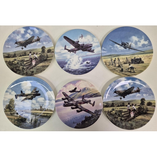 682 - A collection of 12 military aircraft-themed collector's display plates.  Makers include Franklin Min... 