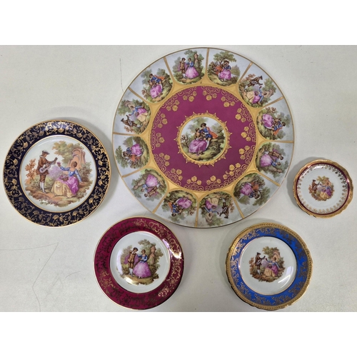 688 - A collection of 10 vintage collector's display plates. Makers include mostly Limoges & Kuba.