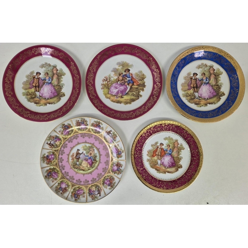 688 - A collection of 10 vintage collector's display plates. Makers include mostly Limoges & Kuba.