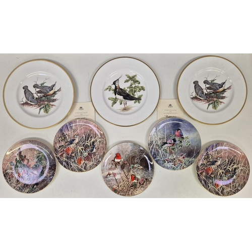 696 - A collection of 16 Coalport wildlife-themed collector's display plates.