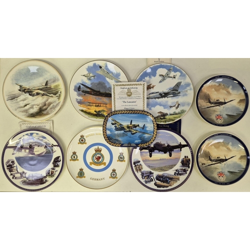 707 - A collection of 18 military aircraft-themed collector's display plates. Makers include Royal Doulton... 