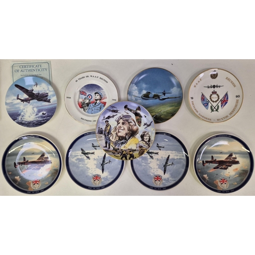 707 - A collection of 18 military aircraft-themed collector's display plates. Makers include Royal Doulton... 