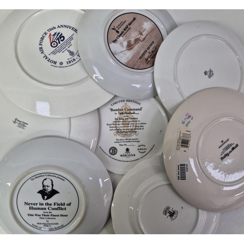 707 - A collection of 18 military aircraft-themed collector's display plates. Makers include Royal Doulton... 