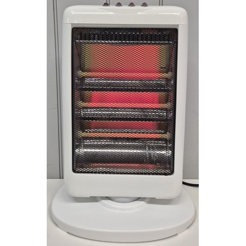 1462 - A boxed Focus pedestal fan, together with a Morrisons 1200W heater. PAT test passes & functionality ... 