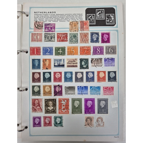 712 - Collection of stamp albums, guides & stationery. To include 5 albums with stamps & 2 empty.
