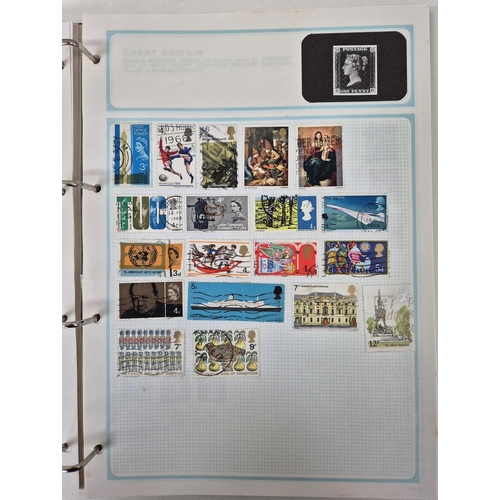 712 - Collection of stamp albums, guides & stationery. To include 5 albums with stamps & 2 empty.