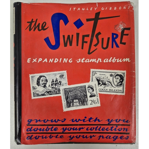 712 - Collection of stamp albums, guides & stationery. To include 5 albums with stamps & 2 empty.