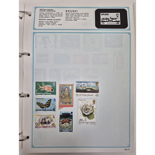 712 - Collection of stamp albums, guides & stationery. To include 5 albums with stamps & 2 empty.