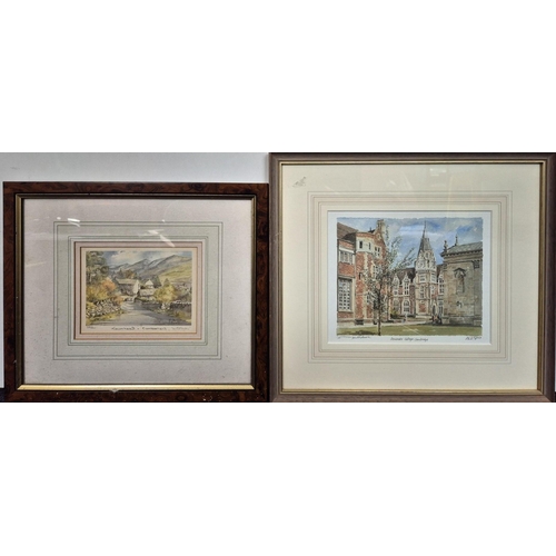 543 - Two framed, limited-edition, landscape watercolour prints. To include Pembroke College, Cambridgeshi... 