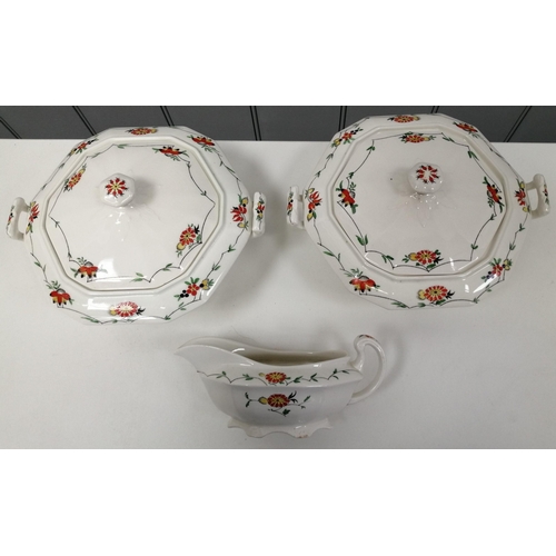 659 - An 'Alfred Meakin - Chatham' twenty-one piece dinner service. To include two tureens, gravy jug, thr... 