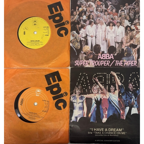 705 - Abba - Four vinyl albums & four singles. LP's include Greatest Hits, Greatest Hits Vol.2, The Visito... 