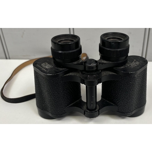 34 - Carl Zeiss Jenoptem 8x30 binoculars, together with a boxed set of vintage pocket binoculars.