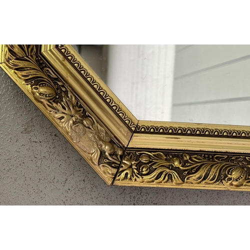 347 - Ornate, gilt-framed over-mantle mirror. Dimensions(cm) H71, W103, D4.