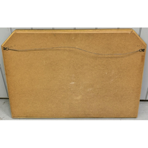 347 - Ornate, gilt-framed over-mantle mirror. Dimensions(cm) H71, W103, D4.