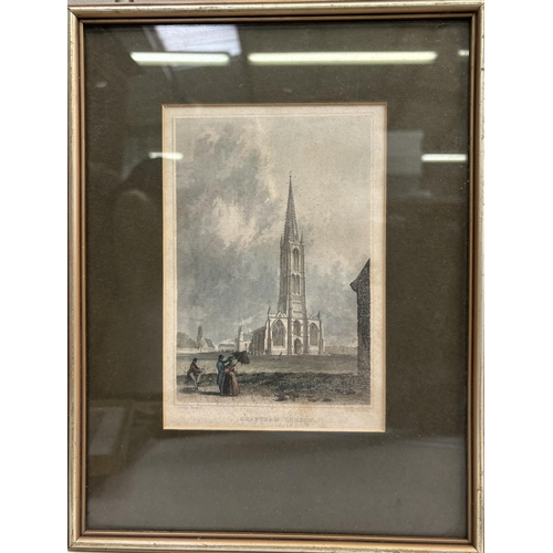 436 - Collection of 6 pieces of mixed-media antique & vintage artwork. To include copper & steel engraving... 