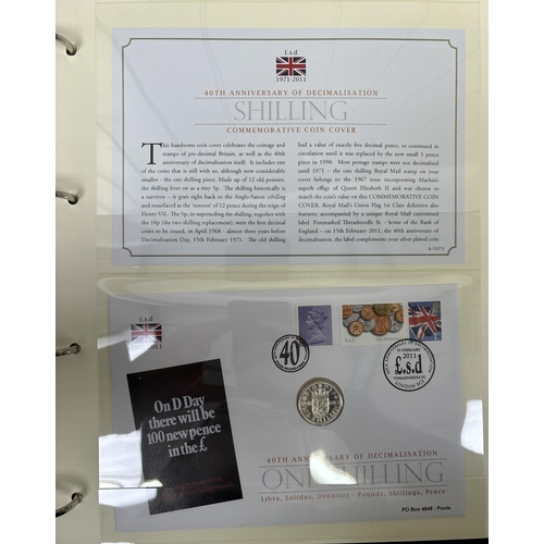 992 - Westminster Mint 40th Anniversary Decimalisation coin cover set. Silver-plated circulated coins.