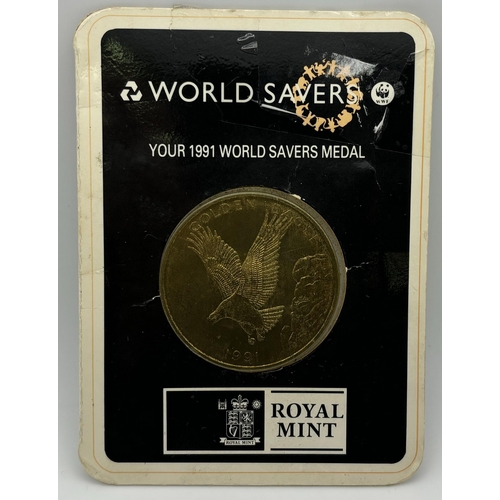 993 - Seven collector's coins & medallions. To include Royal Mint  1991 World Savers Medal; Royal Mint 201... 