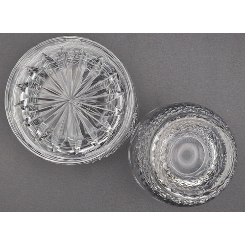 1110 - A set of four Waterford Crystal 'Colleen' pattern sherry glasses, together with an Edinburgh Crystal... 
